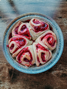 Cherry Rolls with Cream Cheese Frosting