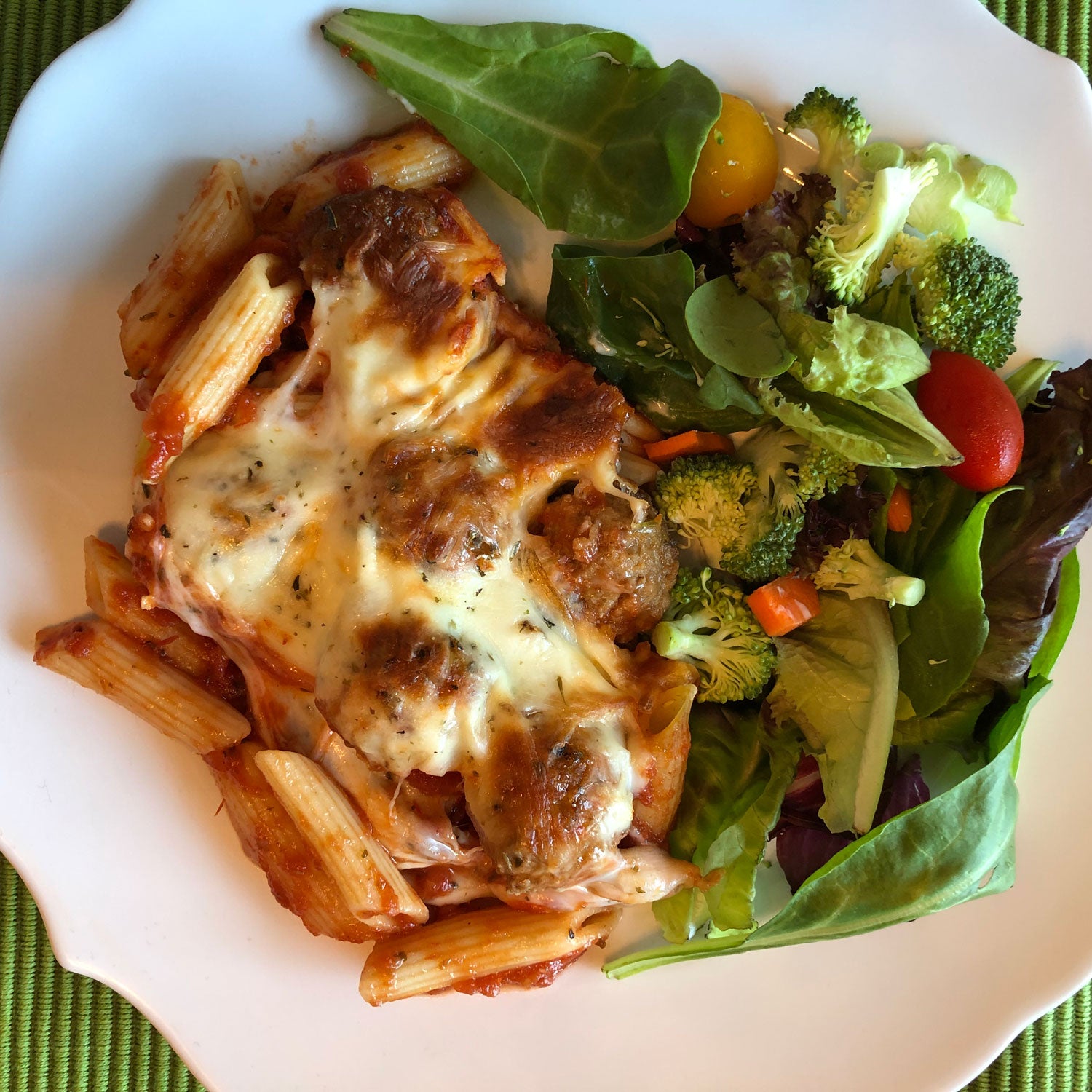 Baked Meatballs with Penne