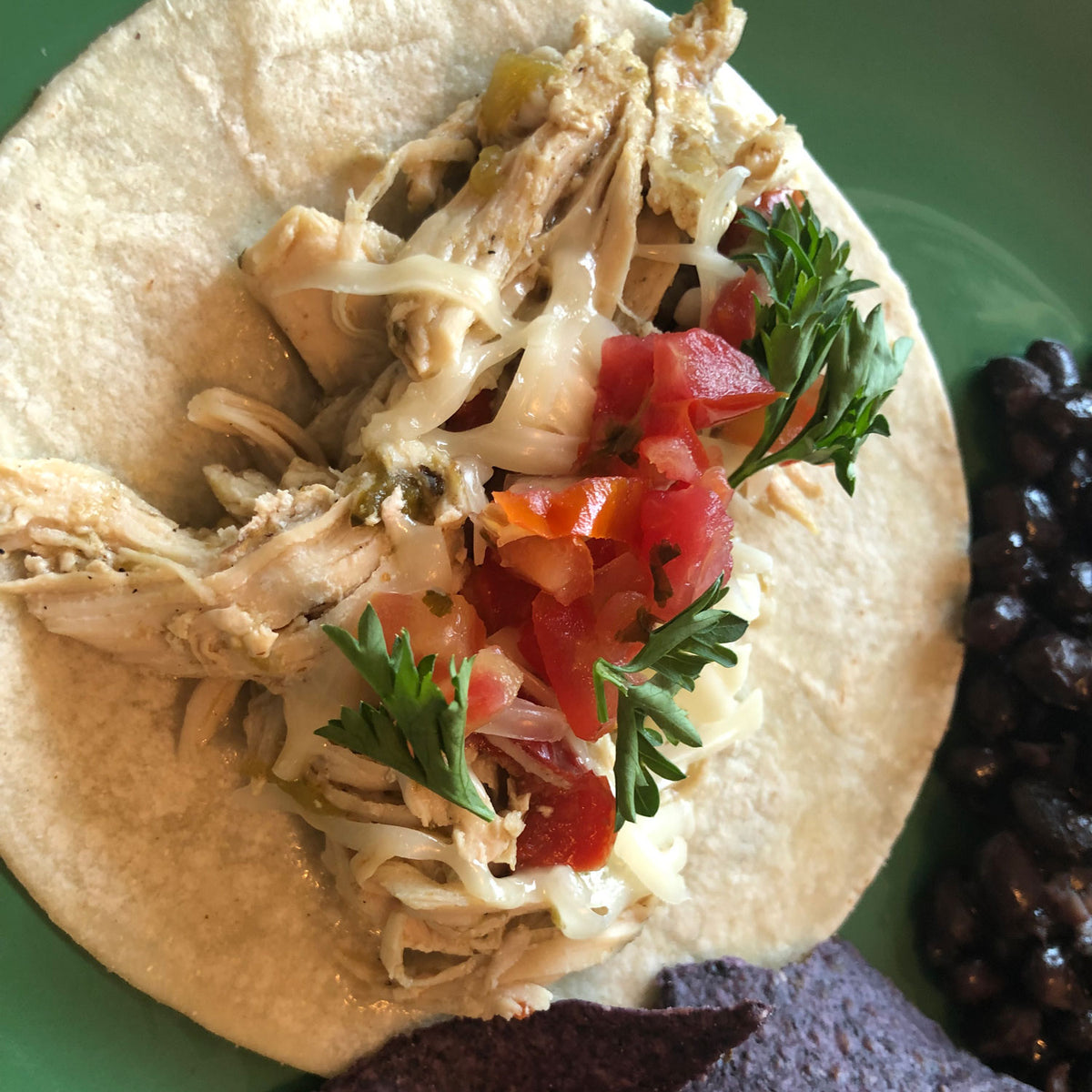 Green Chile Chicken Tacos May Crock Pot Menu SupperThymeOK