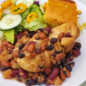 Sweet and Savory Baked Beans and Chicken - August Crock Pot Meal